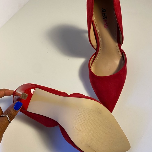 Red Suede Pumps - Picture 4 of 5